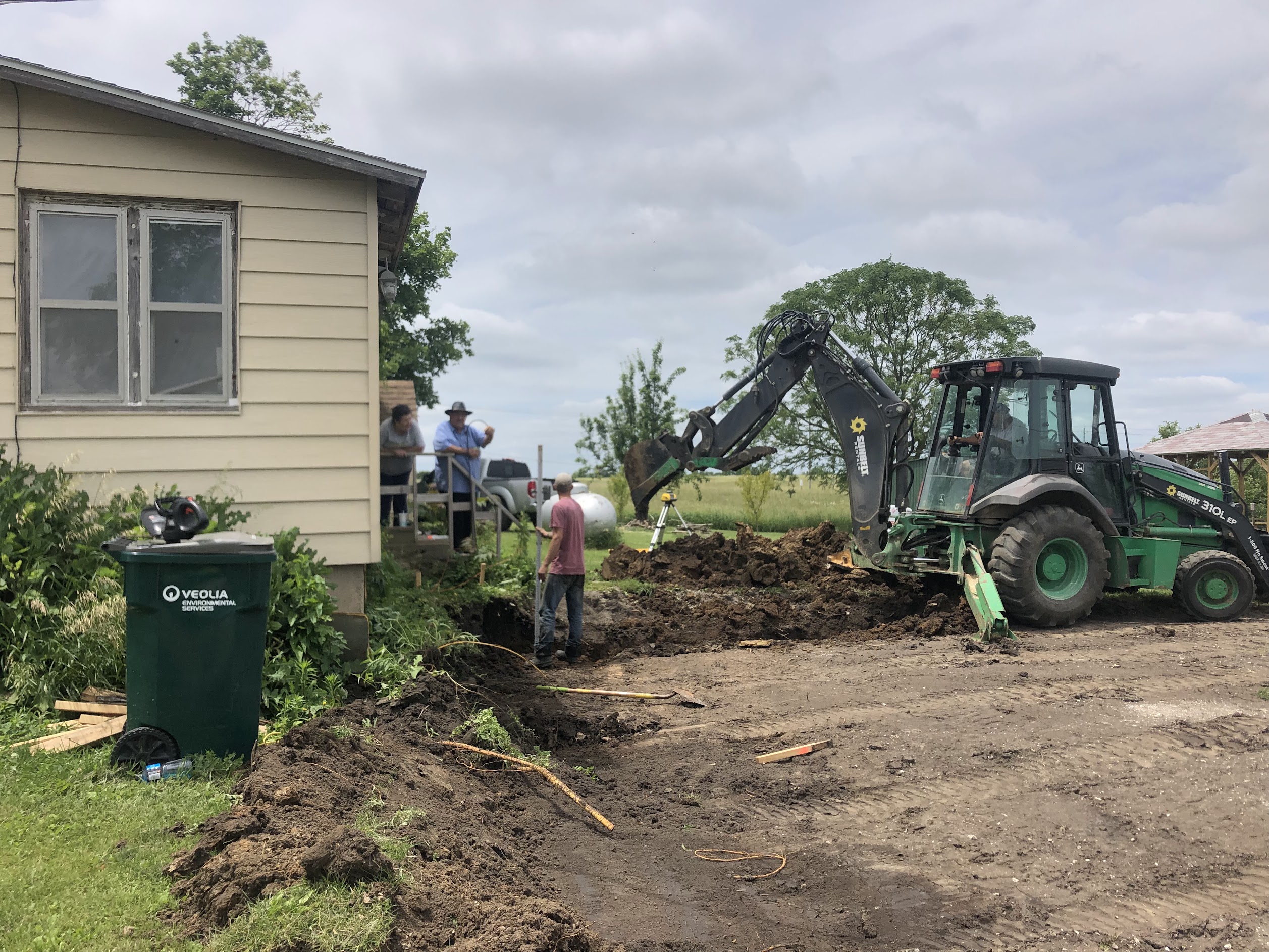 Excavation and site work with backhoe